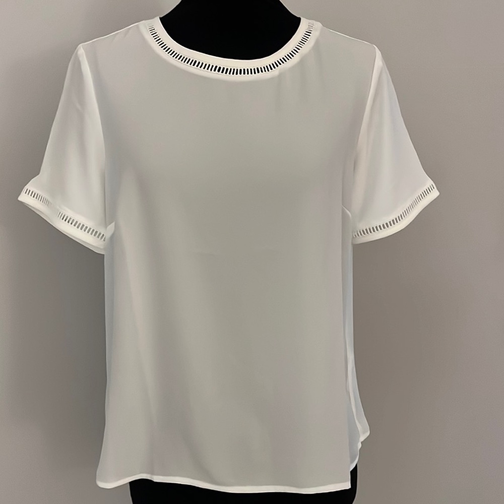 Short sleeve white j crew blouse
